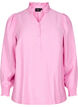 Bluse mit Rüschenkragen, Pink, Packshot image number 0