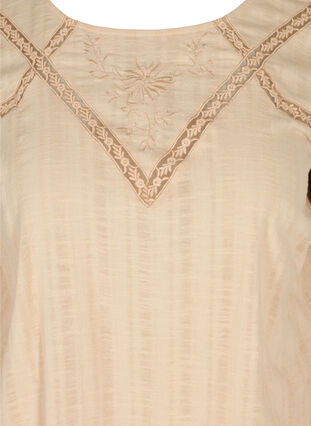 Langarm Bluse aus Baumwolle mit Stickerei, Irish Cream, Packshot image number 2