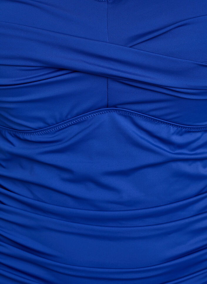 Wattierter Badeanzug mit Drapierung, Blau, Packshot image number 2