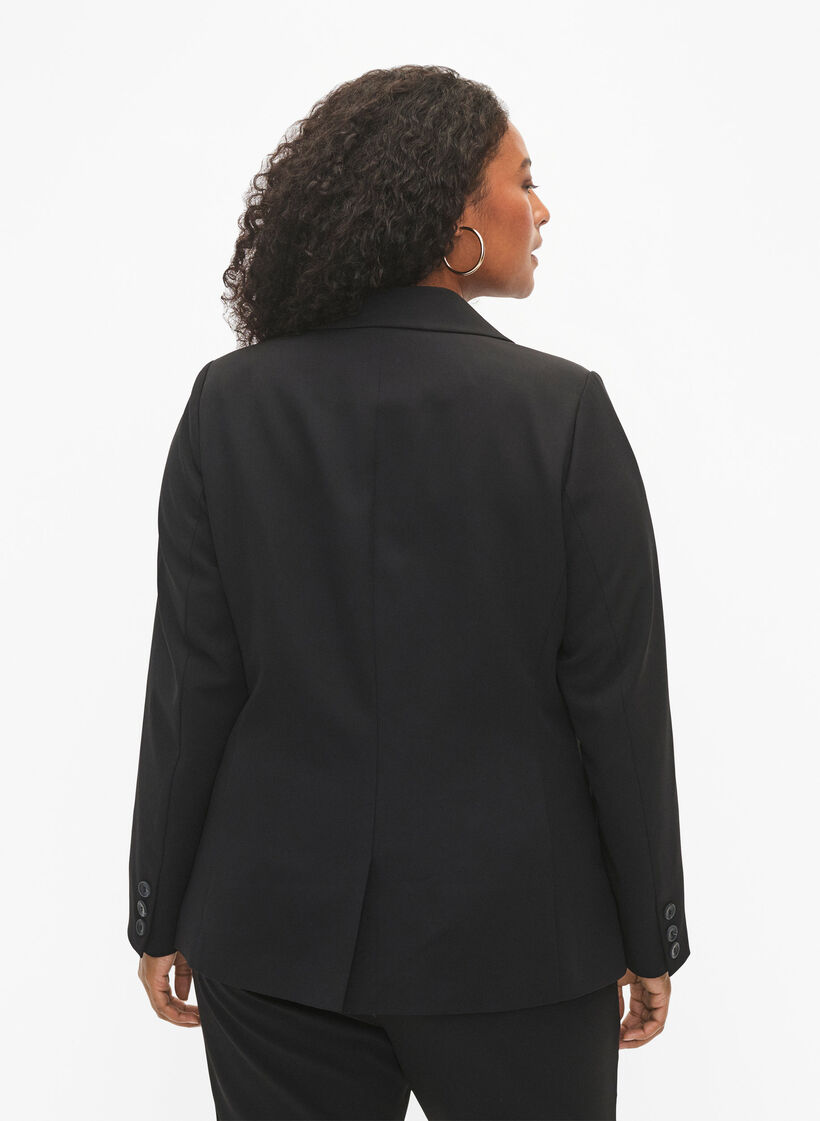 Blazer mit Ein-Knopf-Verschluss, Black, Model image number 1