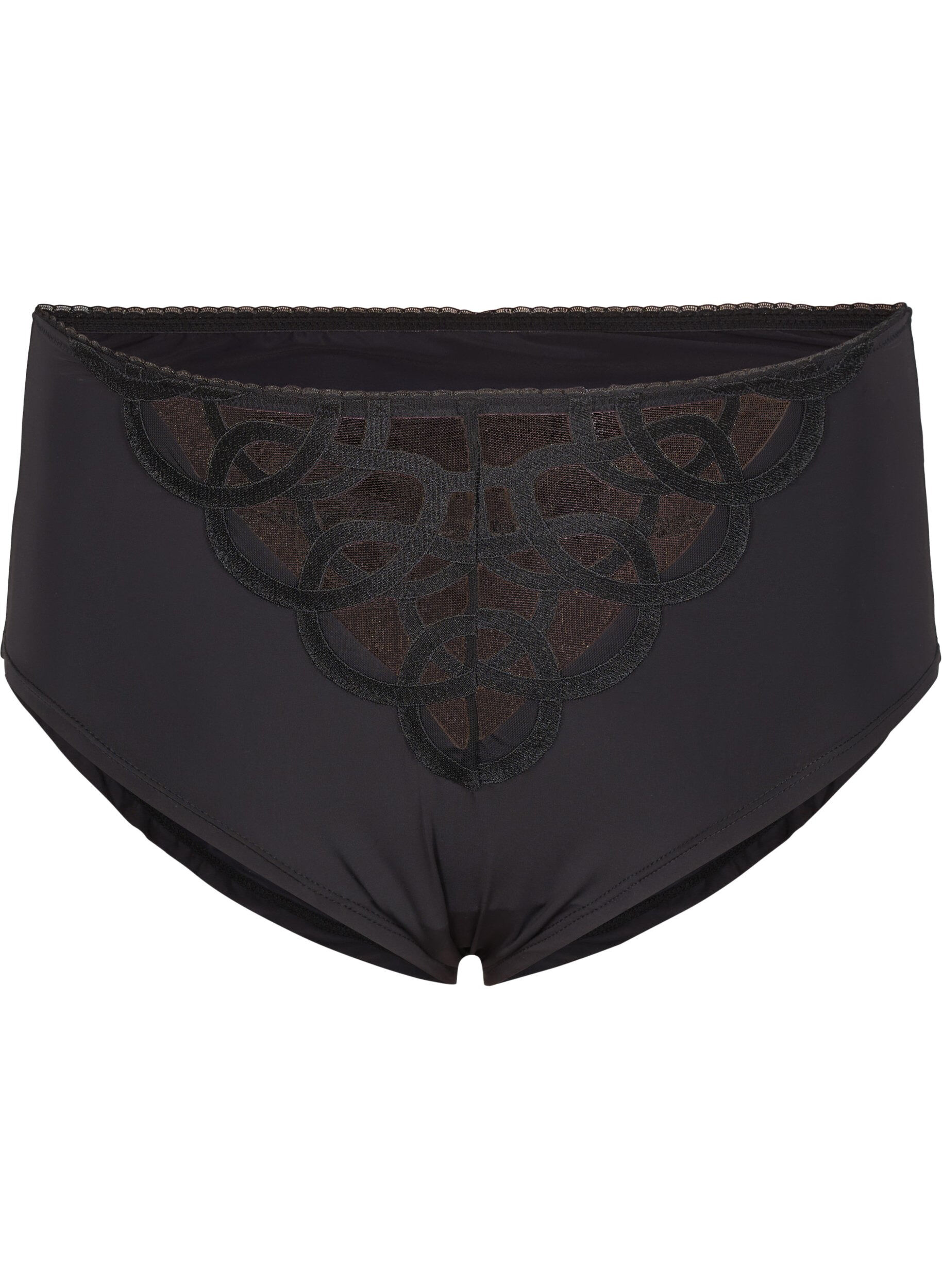 Zizzi Panty aus Mikrofaser mit Spitzendetails, Black, Packshot image number 0