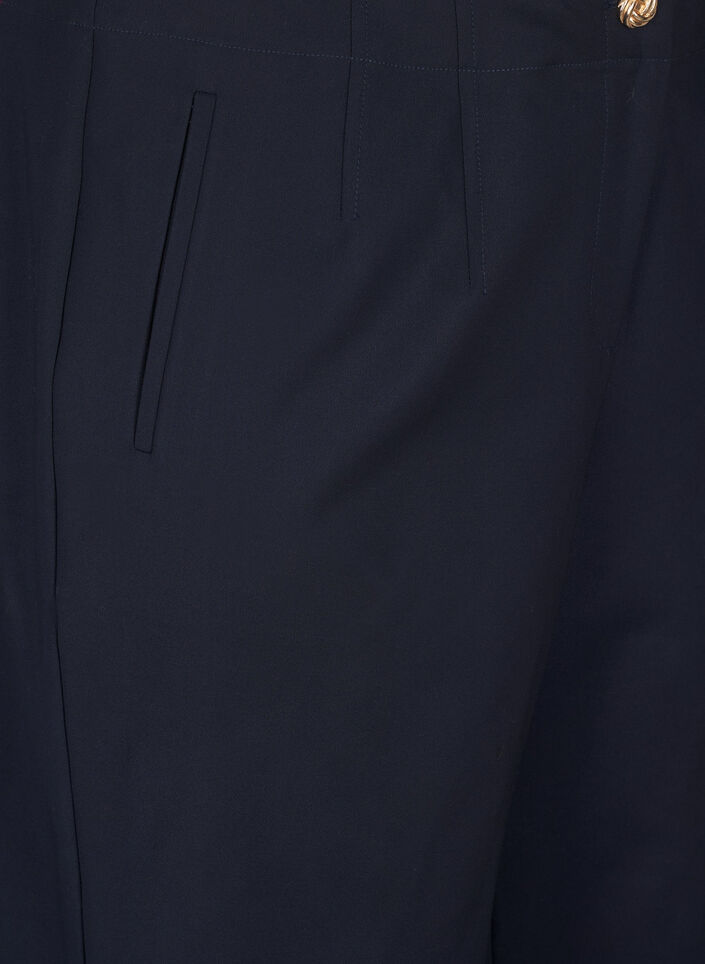 Hose mit geradem Bein und hoher Taille, Blau, Packshot image number 2