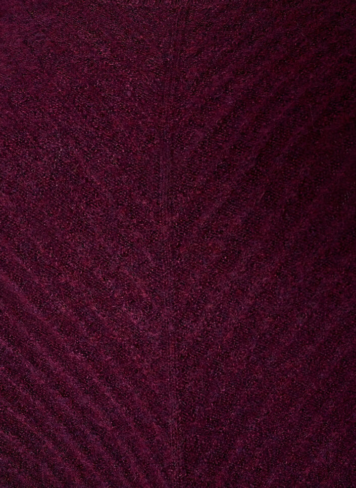 Kurzes Strickkleid mit V-f&ouml;rmigem Strukturmuster, Rot, Packshot image number 2