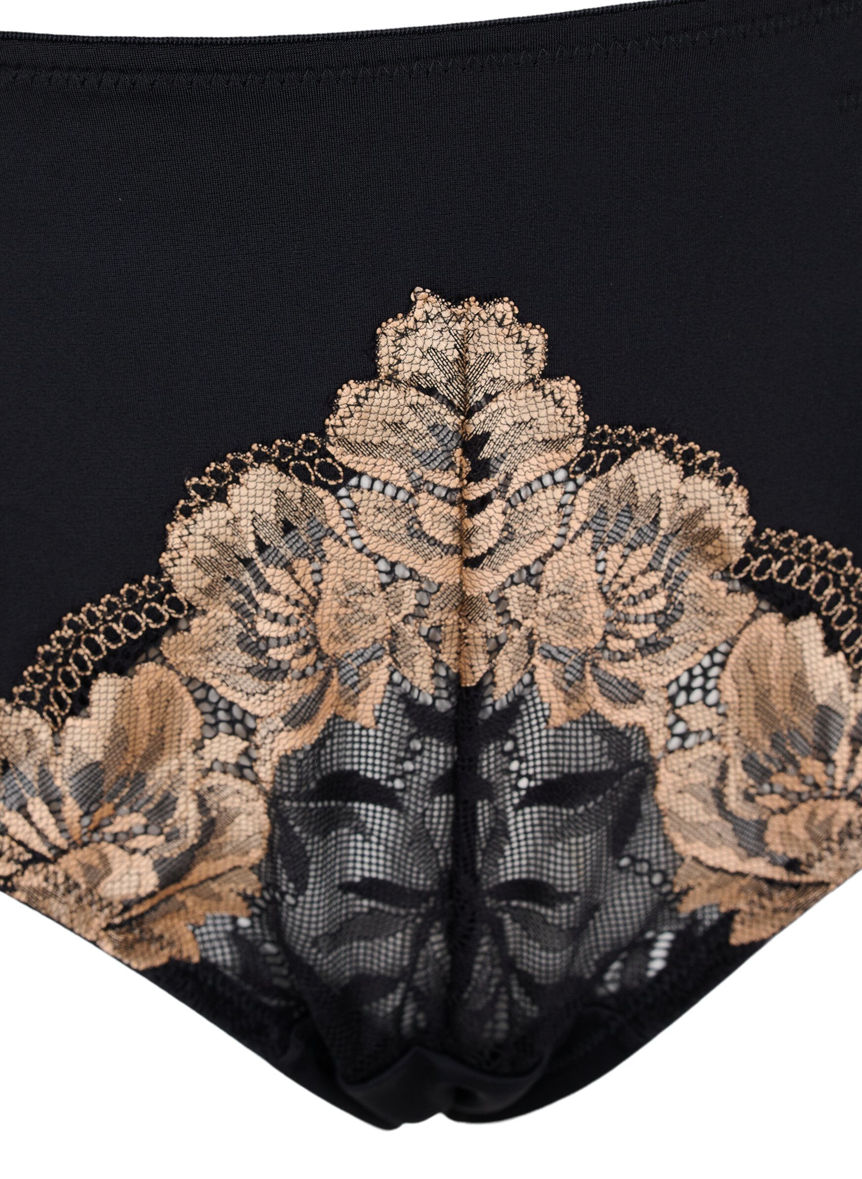 Zizzi Tai Panty mit Spitze, Black, Packshot image number 2