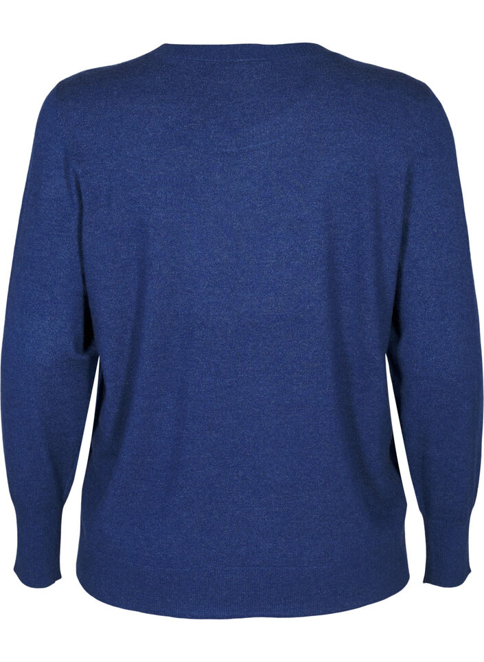 Strickpullover mit Rundhalsausschnitt, Blau, Packshot image number 1