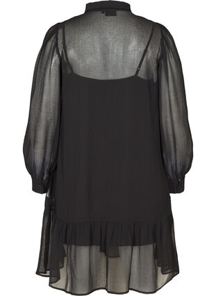 Langarm Kleid mit Knopfverschluss, Black, Packshot image number 1