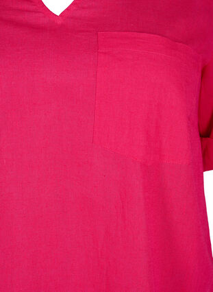 Tunika mit kurzen Ärmeln aus Baumwollgemisch mit Leinen, Bright Rose, Packshot image number 2