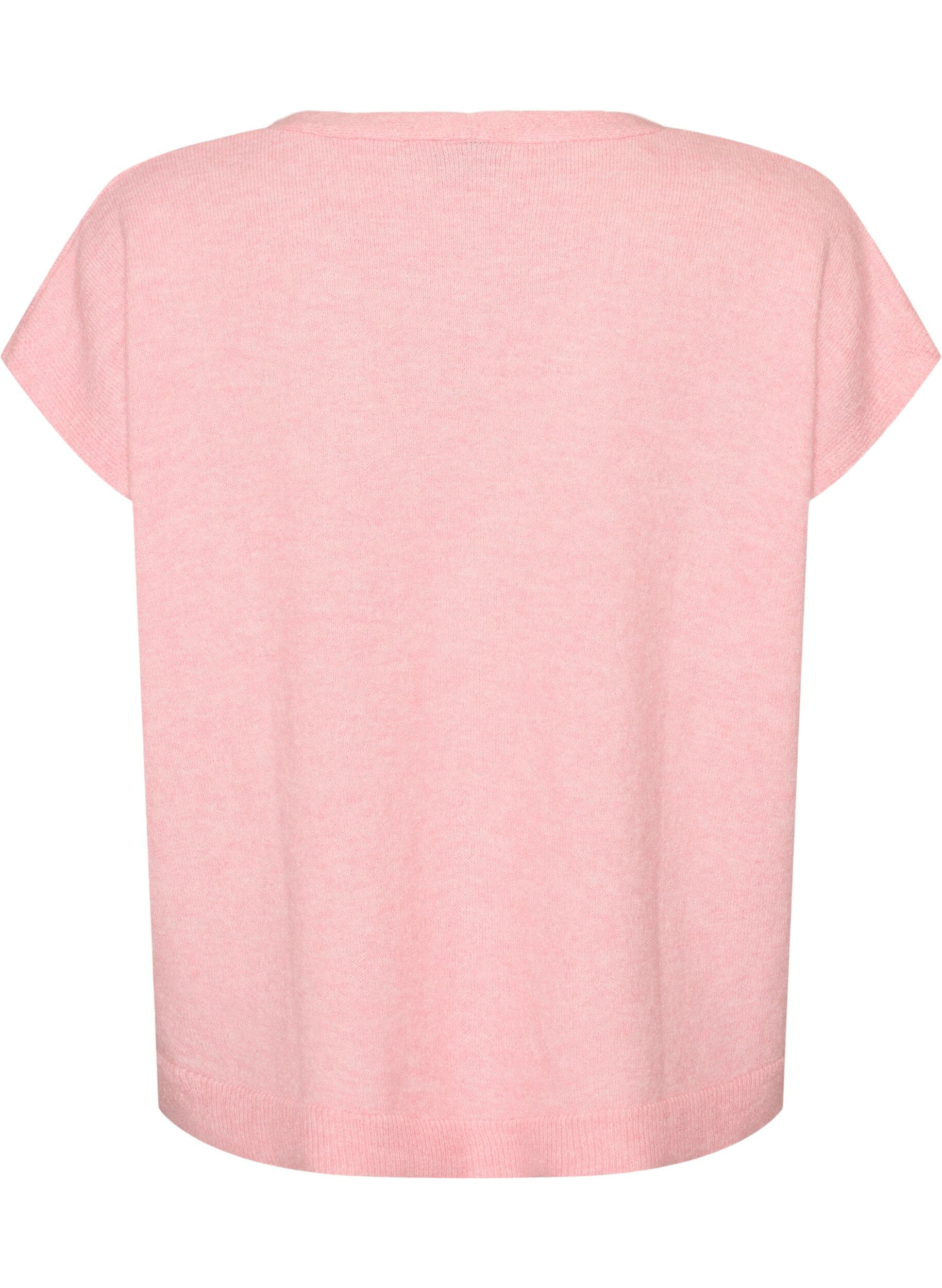 ZizziStrickweste mit V-Ausschnitt und Zierkn&ouml;pfen, Pink, Packshot image number 1