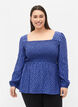 Gepunktete Viskosebluse mit Smok, R.Blue w. Black Dot, Model image number 0