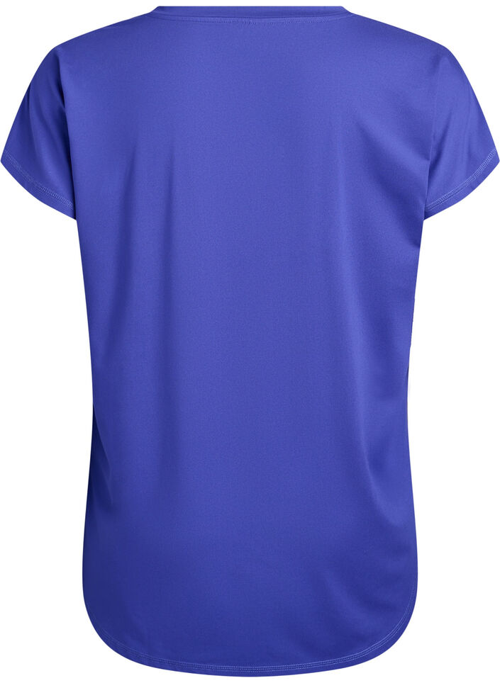 Kurzarm Trainingsshirt mit V-Ausschnitt, Lila, Packshot image number 1
