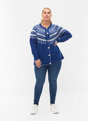 Gemusterter Cardigan mit Wolle, Surf the web, Model image number 2