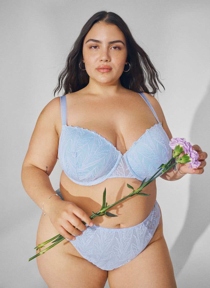 String mit Spitze und normal hohem Bund, Blau, Image image number 0