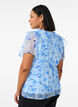 Gebl&uuml;mte Bluse mit R&uuml;schenkragen und Peplum-Effekt, Blau, Model image number 2
