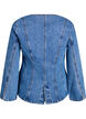 Jeansjacke mit formgebenden N&auml;hten und V-Ausschnitt, Blau, Packshot image number 1