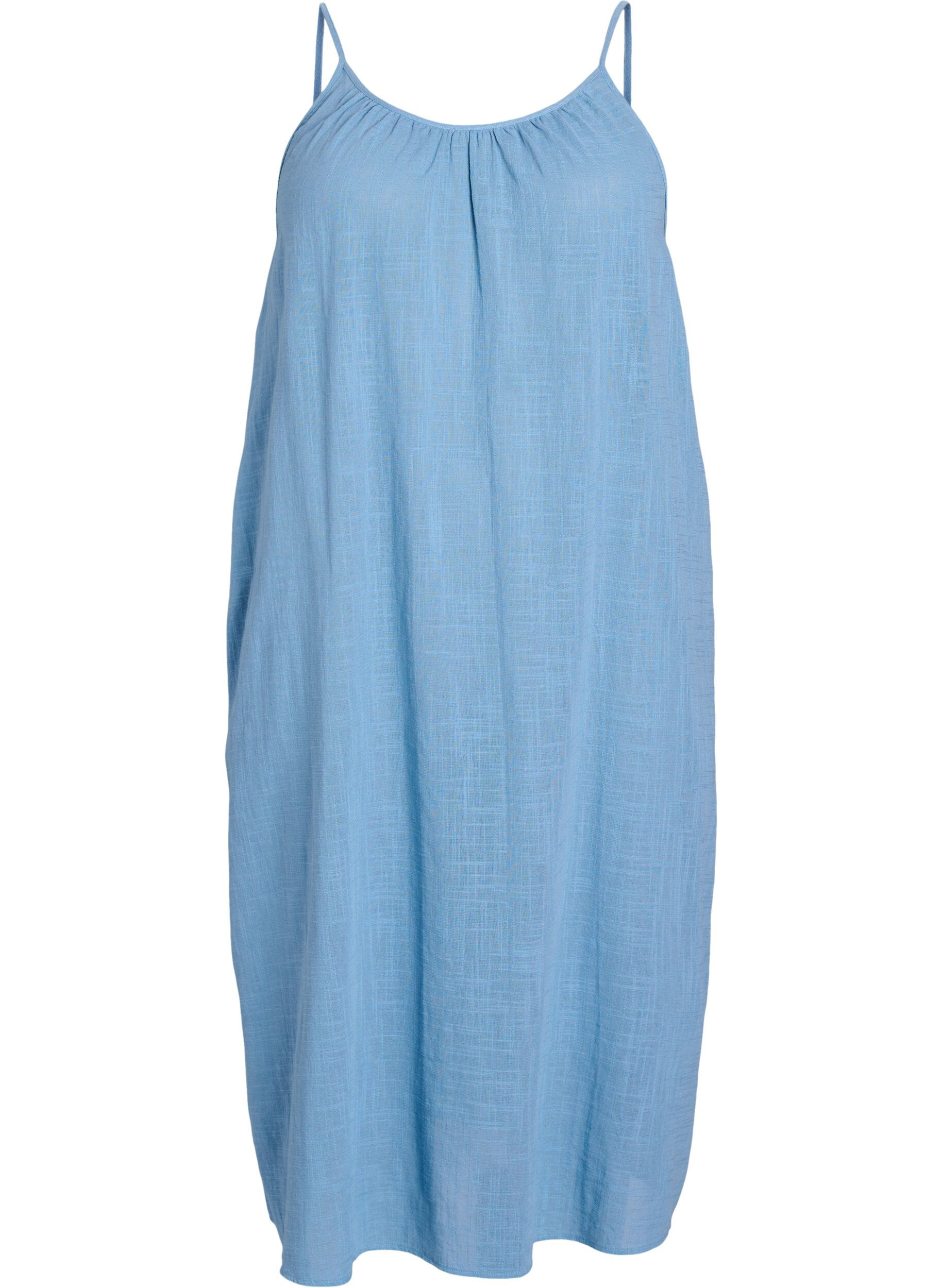 Zizzi FLASH - Baumwollkleid mit Midi-L&auml;nge und Tr&auml;gern, Blau, Packshot image number 0