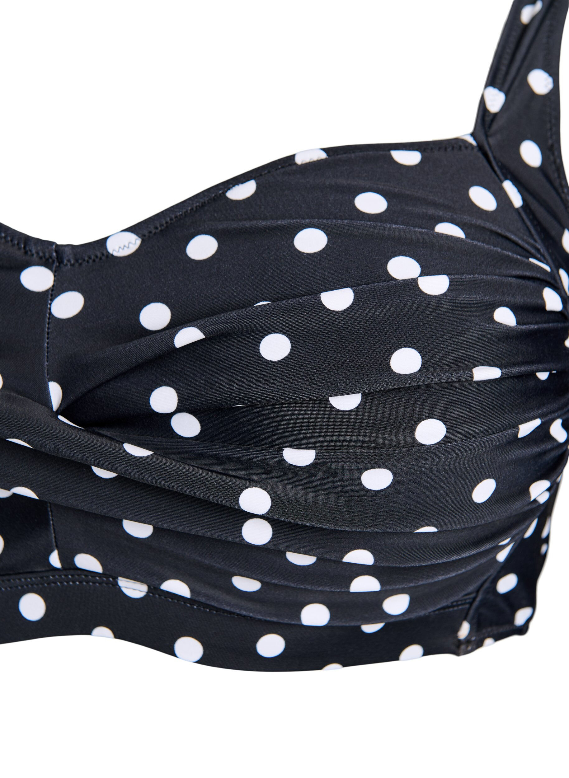 Zizzi Wattierter Bikini-Oberteil mit Print, Schwarz, Packshot image number 2