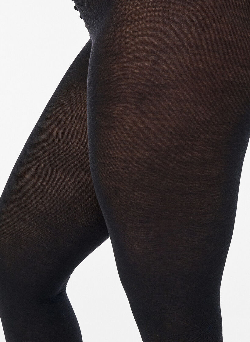 Wollstrumpfhose, Schwarz, Model