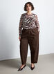 Bluse aus Mesh mit Print, Braun, Model image number 1
