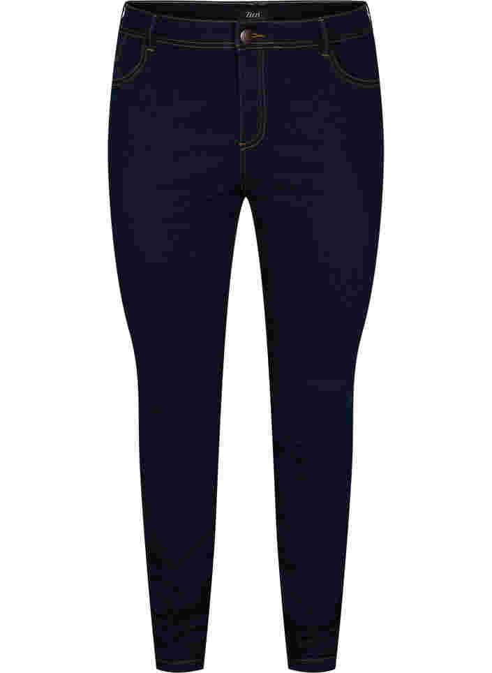 Extra Slim Nille Jeans mit hoher Taille, Blue denim, Packshot image number 0