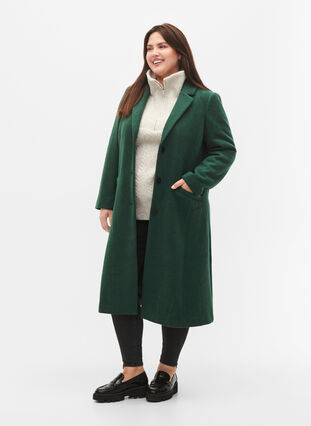 Mantel mit Knöpfen und Taschen, Trekking Green Mel, Model image number 3
