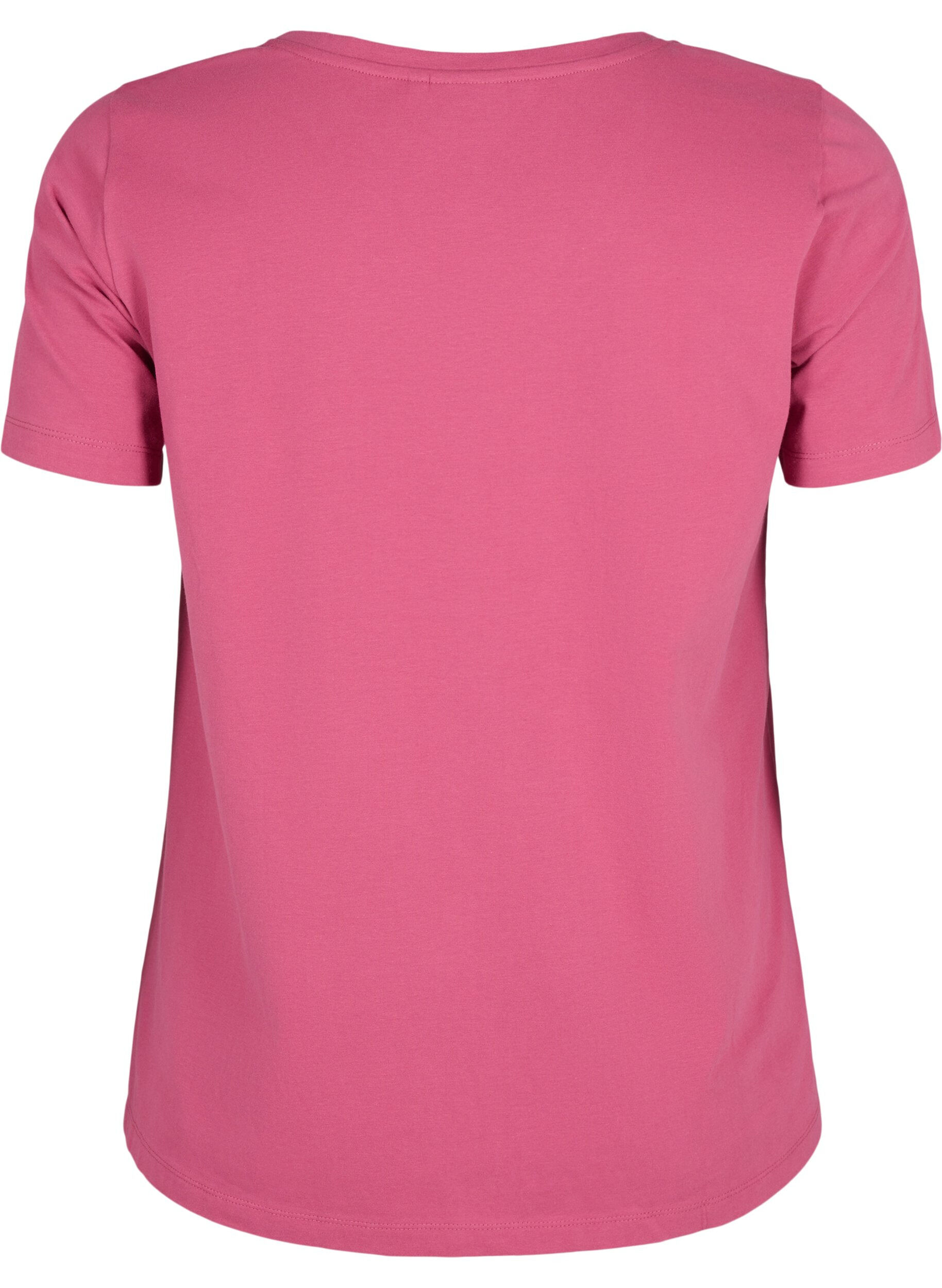Zizzi Unifarbenes Basic-T-Shirt aus Baumwolle, Rot, Packshot image number 1