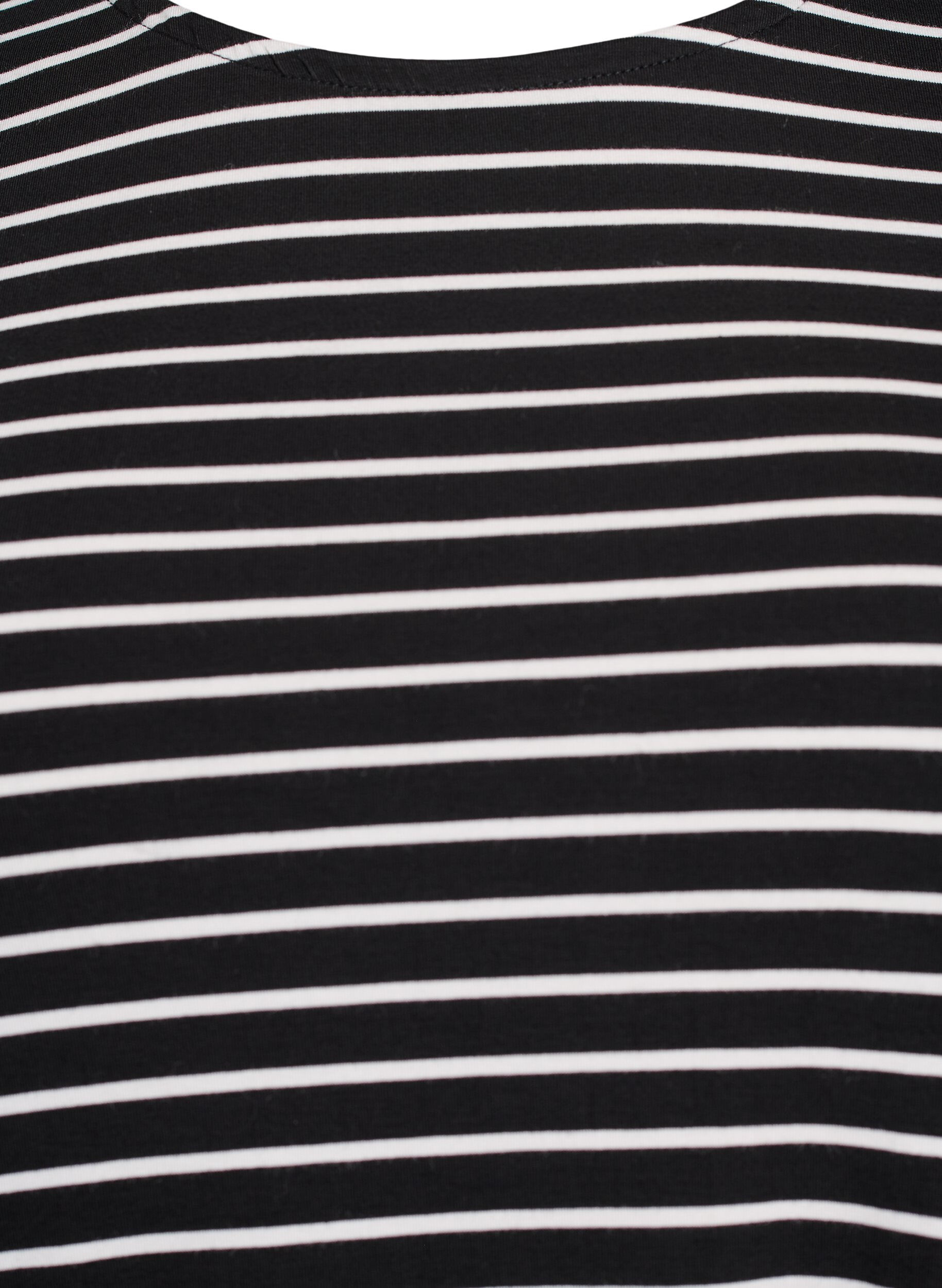 ZizziGestreifte Langarmbluse, Schwarz, Packshot image number 2