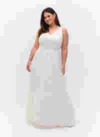Ärmelloses Brautkleid mit V-Ausschnitt, Star White, Model
