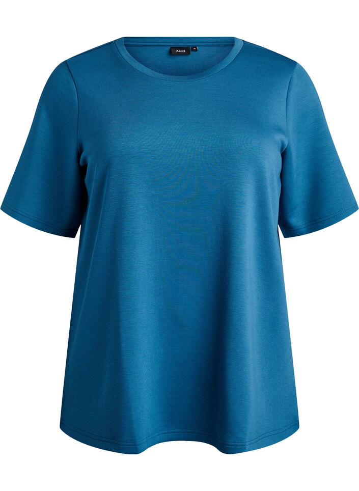 T-Shirt aus Modalgemisch, Petrol, Packshot image number 0