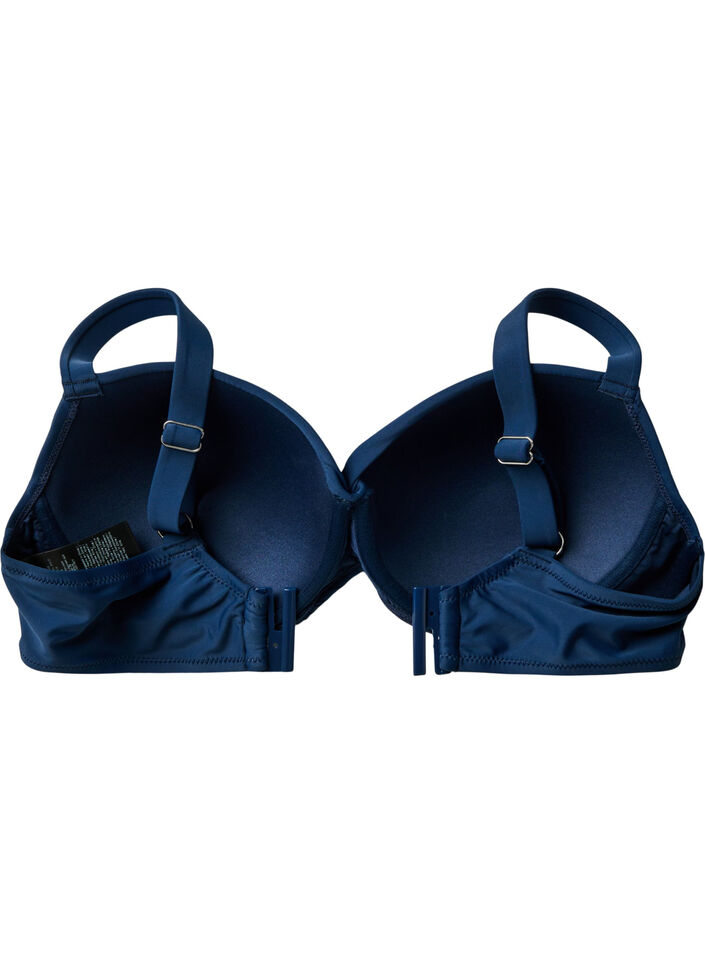 Bikinioberteil mit Bügel und Raffung, Blau, Packshot image number 4
