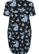 Kurz&auml;rmliges Baumwollkleid mit Aufdruck, Schwarz, Packshot image number 1