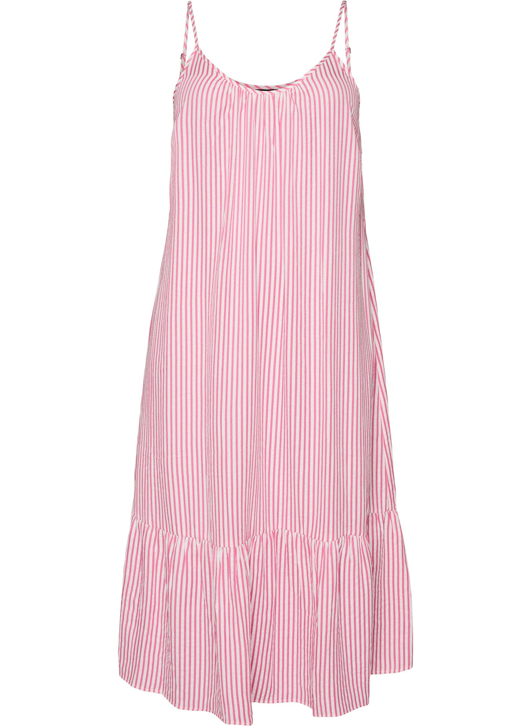 ZizziSommerkleid mit Streifen und A-Linie, Pink, Packshot image number 0