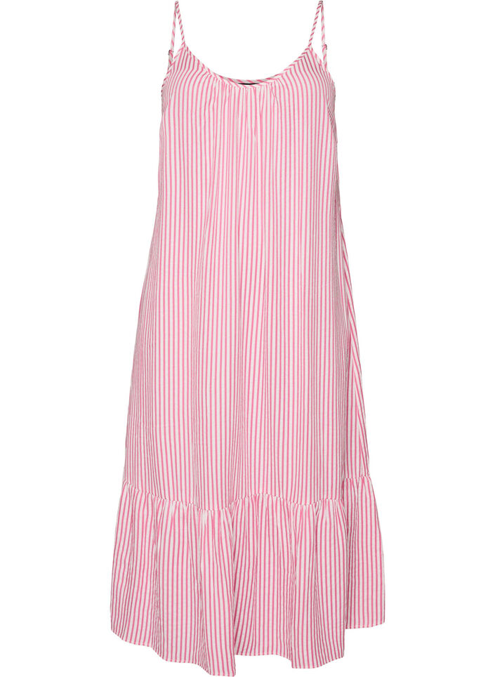 Sommerkleid mit Streifen und A-Linie, Pink, Packshot image number 0