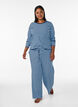Lang&auml;rmeliges Nachtoberteil aus geripptem Jersey mit Streifen, Blau, Model image number 1