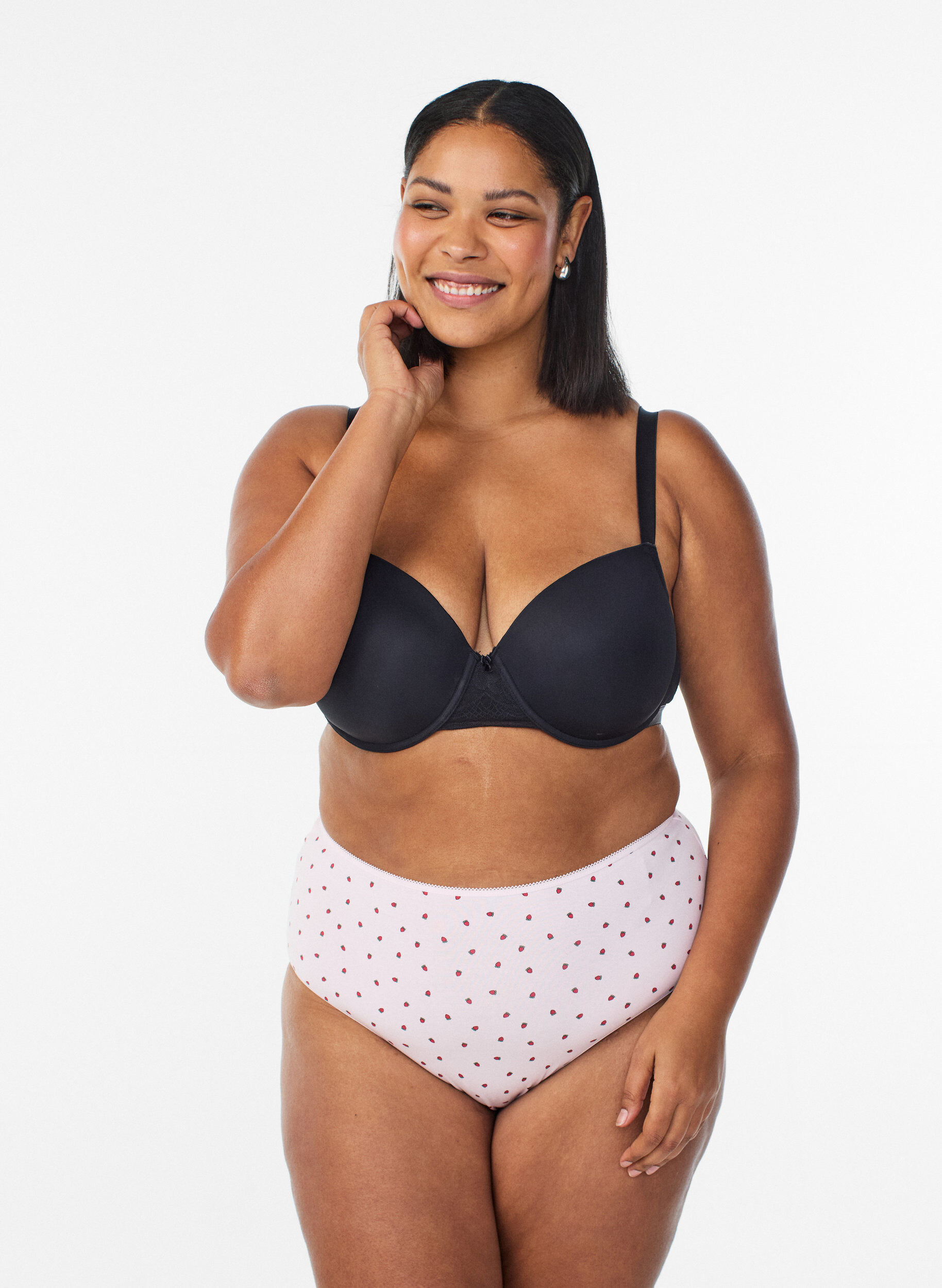 Zizzi 7-pack Hipster-Slips mit normaler Taillenh&ouml;he, Rot, Model image number 0