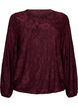 Transparente Bluse mit floraler Struktur und langen &Auml;rmeln, Rot, Packshot image number 0