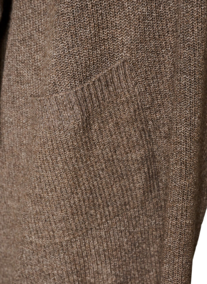 Strickjacke mit offener Vorderseite und weiten &Auml;rmeln, Braun, Packshot image number 3
