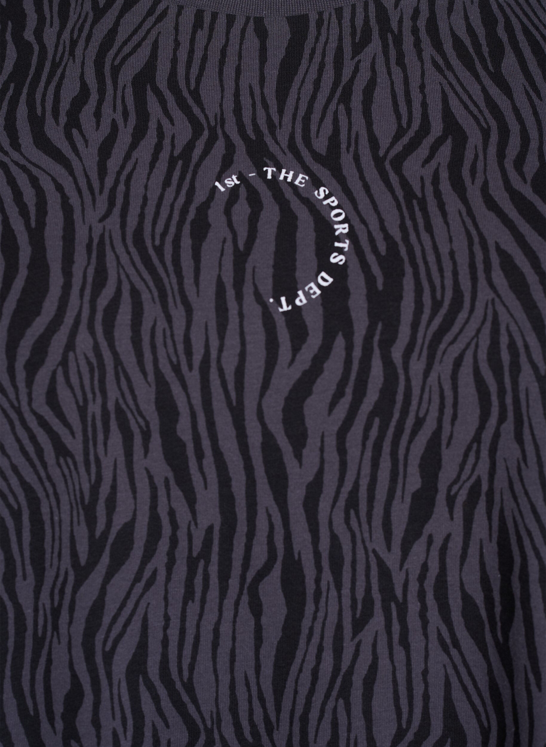 Zizzi Trainingsshirt aus Bio-Baumwolle mit Zebraprint, Grau, Packshot image number 2