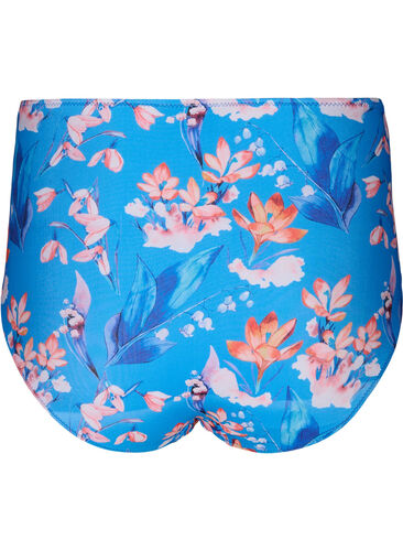 Extra hoch taillierte Bikini-Hose mit Print, Bright Blue Print, Packshot image number 1