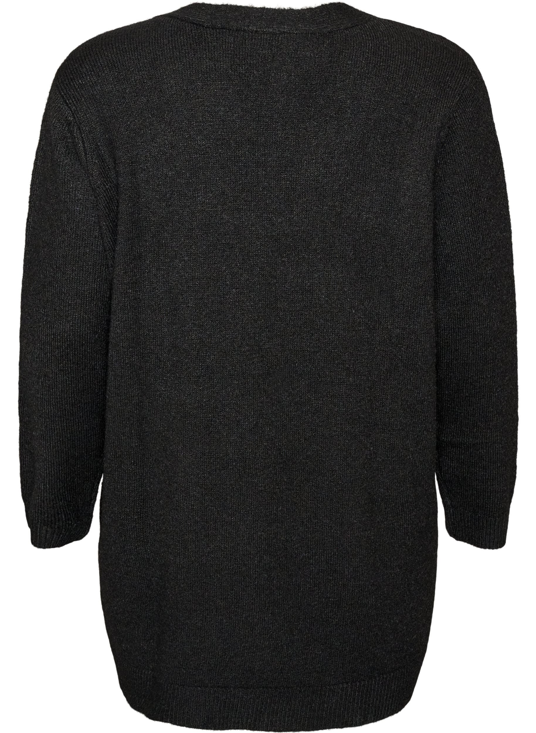 ZizziLange Strickjacke mit Taschen, Schwarz, Packshot image number 1
