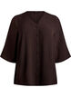 Bluse mit V-Ausschnitt und 3/4-&Auml;rmeln, Braun, Packshot image number 0