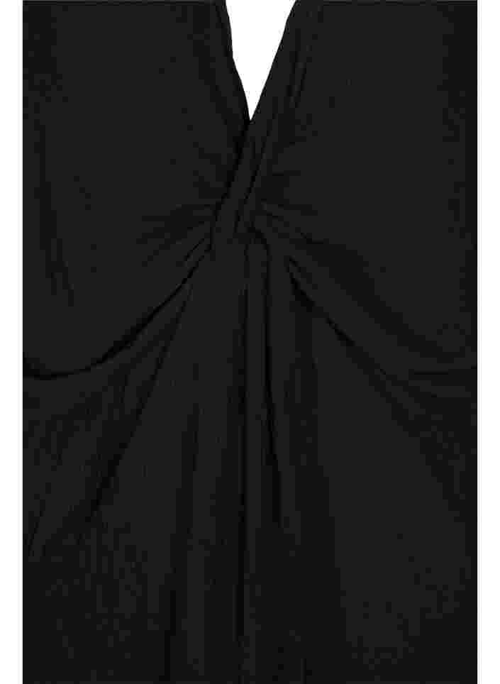 Kurzarm Strandkleid aus Viskose, Black, Packshot image number 2