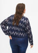 Bedruckte Bluse mit V-Ausschnitt, Blau, Model image number 2