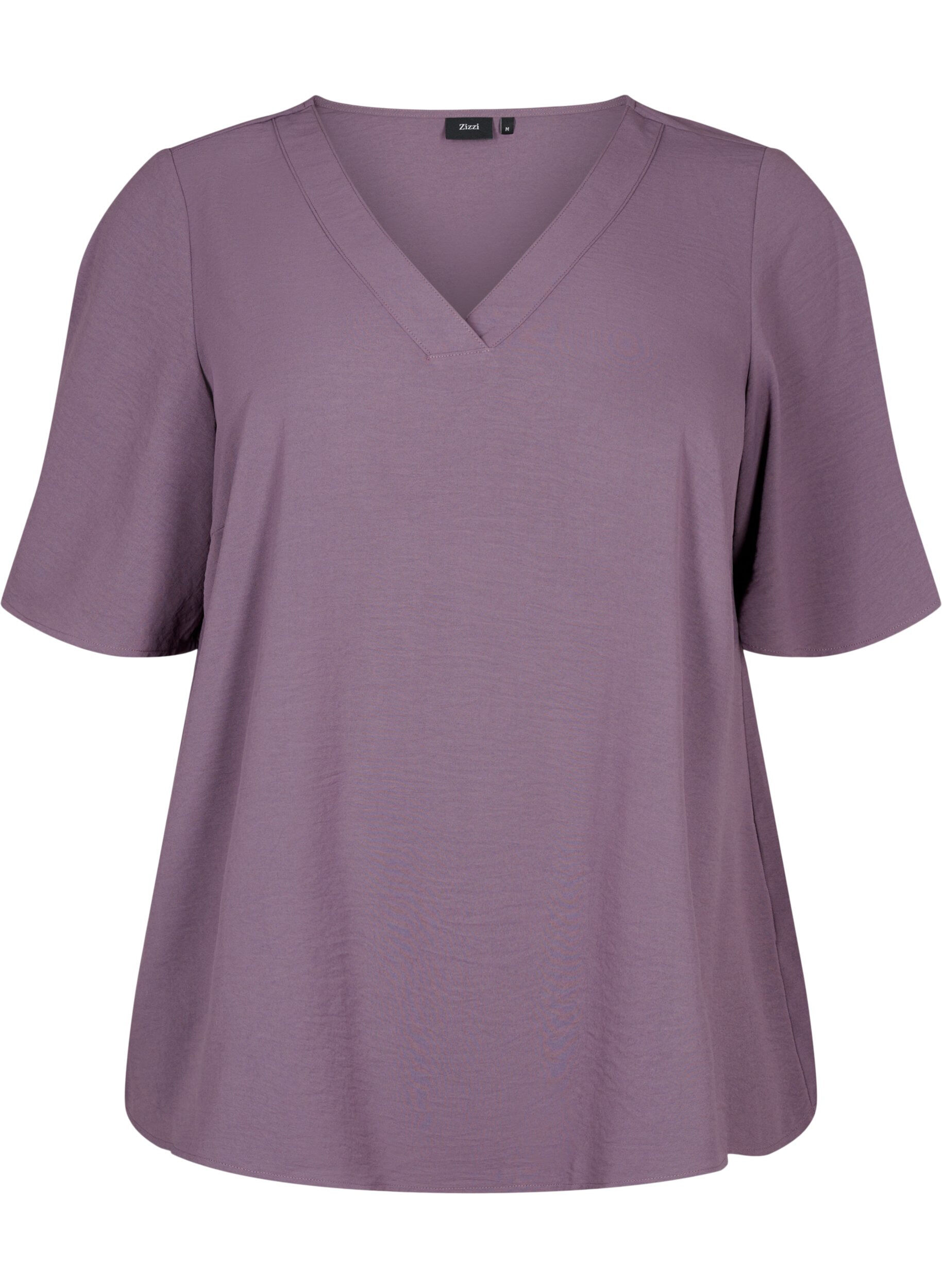 Zizzi Kurz&auml;rmelige Bluse mit A-Form, Vintage Violet, Packshot image number 0