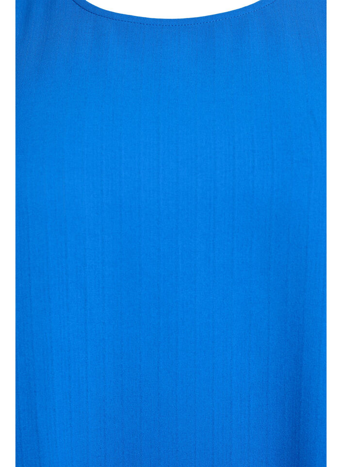 Kurzärmelige Bluse mit Rundhalsausschnitt, Blau, Packshot image number 2