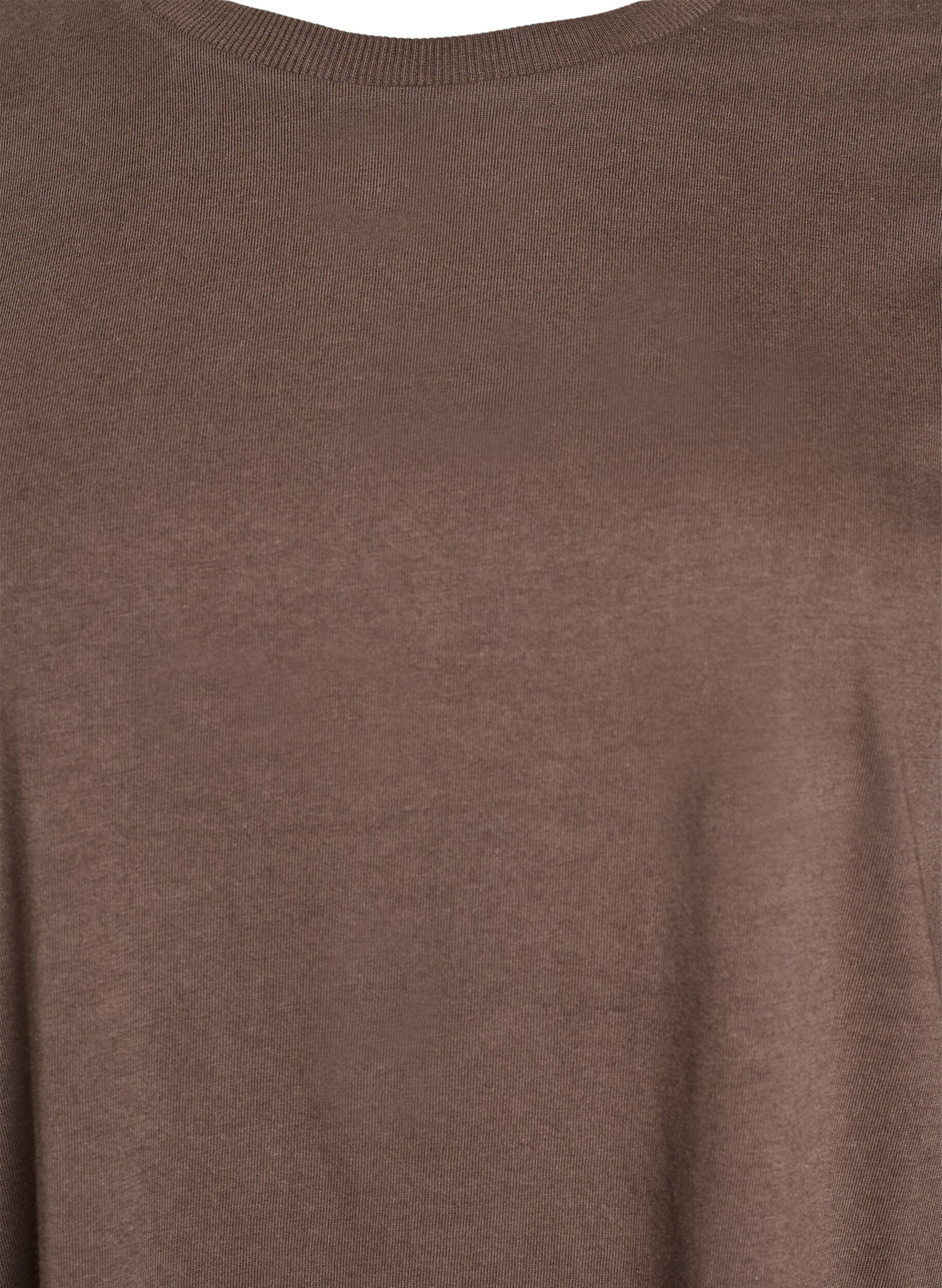 Zizzi Knielanges Baumwoll-T-Shirt-Kleid, Braun, Packshot image number 2