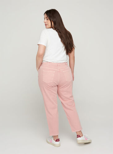 Mom Fit Jeans aus Baumwolle, Rose Smoke, Model image number 1