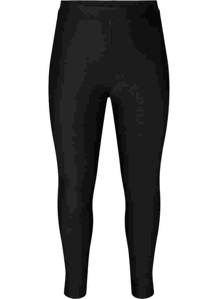 Shiny Leggings mit Taschen hinten und 7/8-Länge, Black, Packshot image number 0