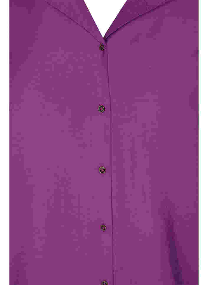 Viskose-Hemd mit Saumärmel, Grape Juice, Packshot image number 2