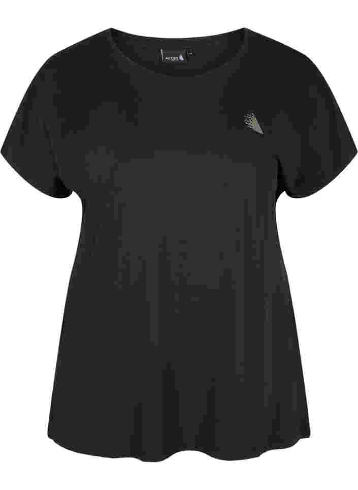 Einfarbiges Trainings-T-Shirt, Black, Packshot image number 0