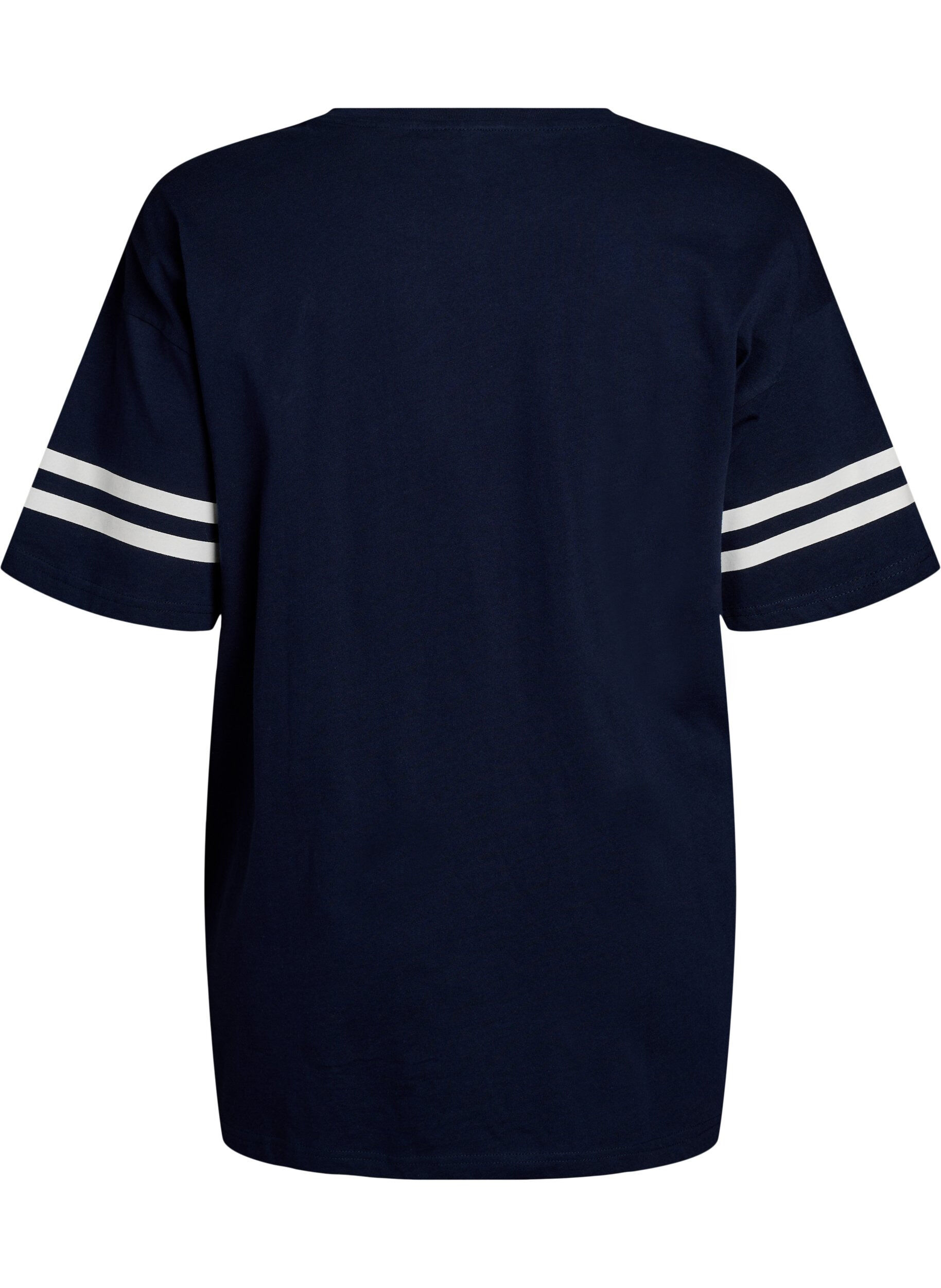 Zizzi Sportliches Oversize-College-T-Shirt, Blau, Packshot image number 1
